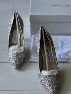 新品JIMMY CHOO 23cm(EU36)グリッターパンプス　ピンクゴールド