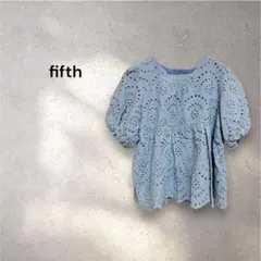 fifth フィフス＊カットレース　バルーンスリーブ　ブラウス　ブルー　Fのサムネイル