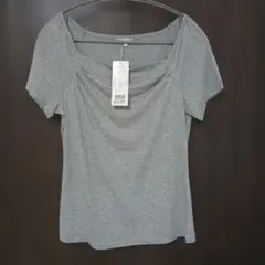 ZAZIE 新品 スクエアネック 半袖Tシャツ グレーのサムネイル