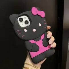 黒キティ スマホケース iPhoneケース