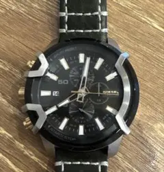 ディーゼルクロノグラフ DZ-4585 ブラック文字盤ステンレス レザーグリーン