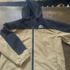 CAMP7 フード付きジャケット ベージュ/ブラック