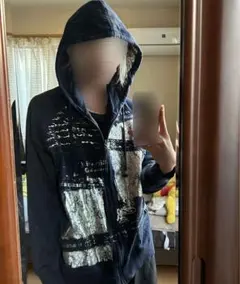 y2k 00's archive シルバーラメ加工 ジップパーカー ナード