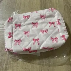 リボン柄キルティングポーチ