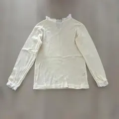 aosta アイボリー 長袖カットソー レース付き2XL 100 110