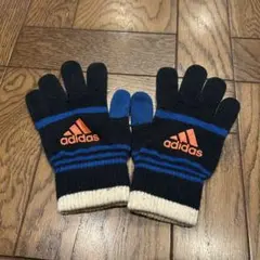 adidas ニットグローブ 手袋 ブラック ブルーのサムネイル