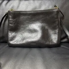 FOSSIL レザー ショルダーバッグ ブラックのサムネイル