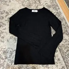 AZUL フレア袖リブニット　ブラック