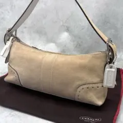 COACH コーチ ワンショルダーバッグ スエード レザー 肩掛け ベージュ