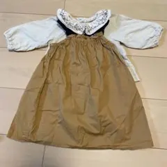 ベージュブラウスとブラウンワンピースのセット