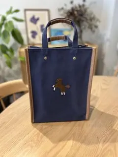 SEVENTEN お馬さんトートバッグ　ネイビー