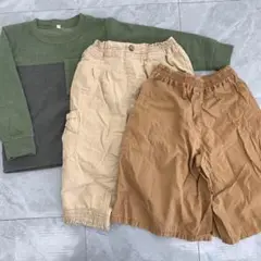 キッズ服 まとめ売り サイズ120 長袖 ズボン 緑 ベージュ 可愛い オシャレ