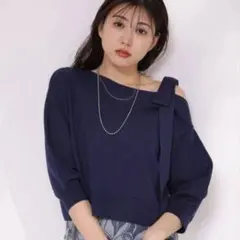 【新品】Mystradaマイストラーダ　ワンショルリボンニットのサムネイル