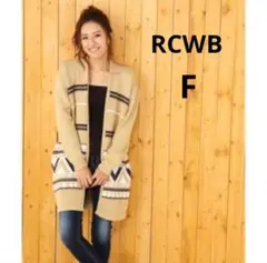 ロデオクラウンズ◆ロングニットカーディガン　フロントオープンネイティブ柄コットン