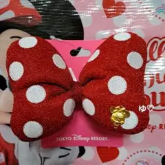 ディズニー❤️ミニー　ヘアゴム　ヘアポニー　大きいサイズ　赤　リボン　スクバ新品