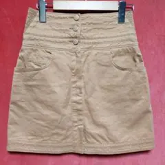 CHANEL シャネル ミニスカート ココマーク レディース キャメル