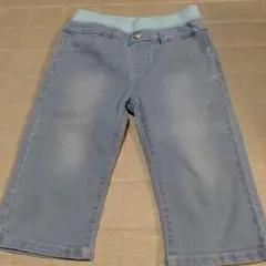 キッズ デニム ハーフパンツ ライトブルー130サイズ