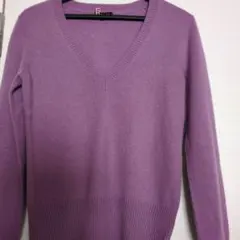 セオリー パープル Vネック カシミヤセーター