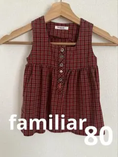 人気の♡familiar チェック刺繍ワンピース