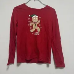 長袖カットソー キャラクター　クリスマス　【XXL】レッド