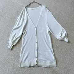 MAJESTIC LEGON ホワイト Vネック ニットカーディガン Mサイズ