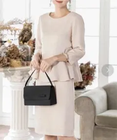 美品◎TeddyShopペプラムセットアップパーティードレス2点セットL