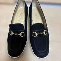 GUCCI スエード ホースビット ローファー ブラックサイズ61/2のサムネイル
