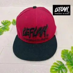 LEFLAH レフラー 刺繍 ロゴキャップ ワインレッド×ブラック 美品