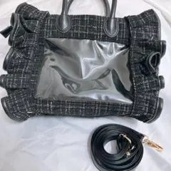 リリディ riridear 痛バ 痛バッグ ツイード ショルダー ブラック 黒