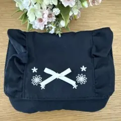 ネイビー　刺繍　移動マルチポケットポーチクリップポシェット女の子