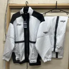 asics XGT123 ジャージ上下セット M ホワイト/ブラック