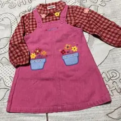 レトロ　美品♡ミキハウス♡デニムワンピースセット♡100