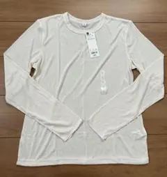 新品未使用　GU ソフトシアークルーネックTシャツ L ナチュラルのサムネイル