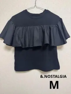 &.NOSTALGIA フリルデザインTシャツ ブラック Mのサムネイル