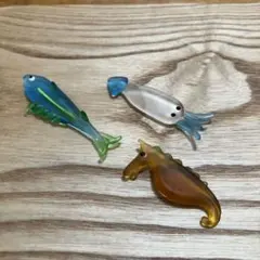 ガラス製海の生き物箸置き　3個セット