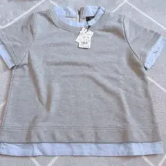 【新品タグ付き】レイヤード風スウェット半袖プルオーバー　スウェットトップス