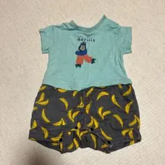 breezeゴリラバナナ柄　半袖ショートオール　サイズ70