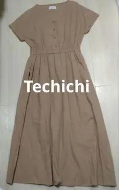 土日限定最終SALE❣️Té chichi ベージュ ロングワンピ 半袖Free