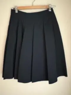 極美品⭐︎FOXEY ネイビーフレアスカート ウエストゴム　膝丈 フレアスカート 膝丈 ひざ丈 春夏 レディース 黒 紺 ネイビー