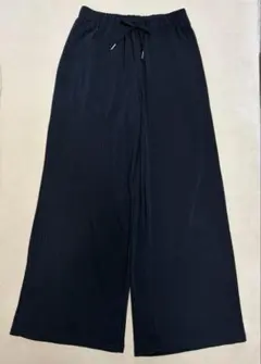 【着用1回のみ】GU GIRLSリブプルオンワイドパンツ 150cm 黒