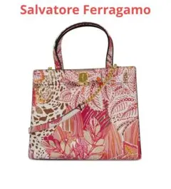 サルヴァトーレ・フェラガモ ショルダー ハンド バッグ ヴァラリボン ピンク