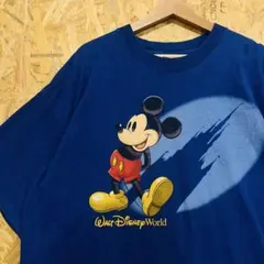 【Disney World公式】ディズニーワールド ミッキー Tシャツ XL青のサムネイル