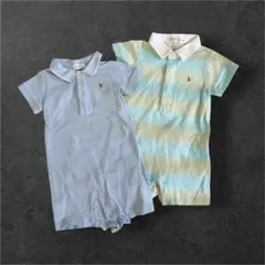 ラルフローレン ベビー ロンパース 半袖 2枚セット ポロシャツ風