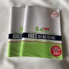 B4サイズ 原稿用紙 400字 35枚×2点セット