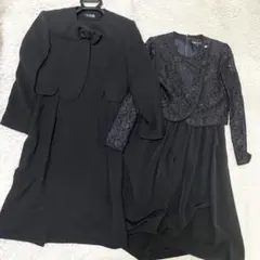 美品 東京イギン ブラックフォーマル レースワンピース 喪服 法事 11号