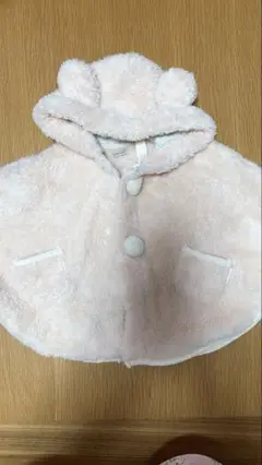 プティマイン　ピンク くまさん　ベビーポンチョ　新品