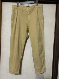 マスタード コットン ストレッチ クロップドパンツのサムネイル