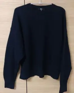 UNIQLO　スムースコットンクルーネックセーター　ネイビー　XL