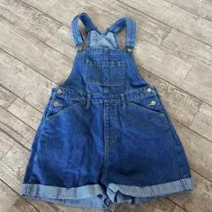 デニムサロペット ショートパンツ オーバーオール レディース Fサイズのサムネイル