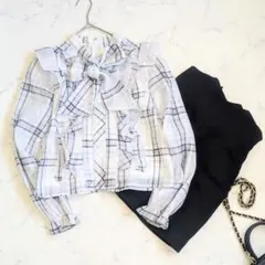 evelyn rirandture コーデ売り チェックブラウス キュロット
